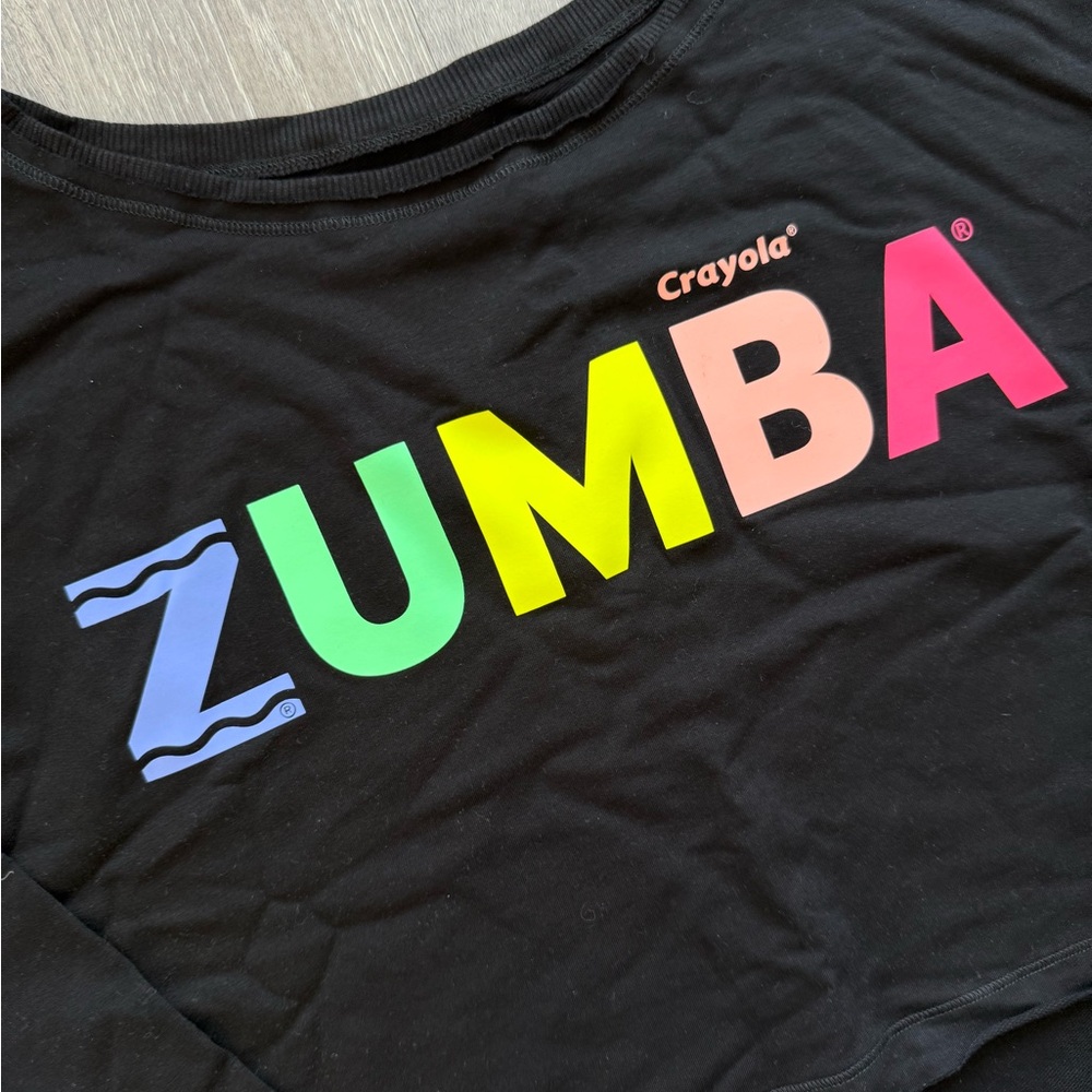 Zumba - Crayola Long Sleeve Crop Top - Black - Large